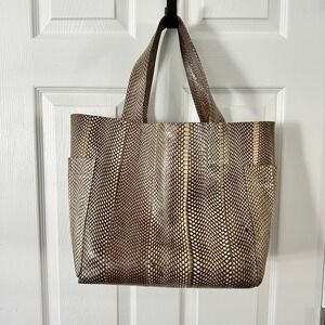 Beirn 'Weekender' Genuine Snakeskin Leather Tote Bag